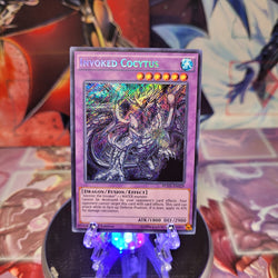 A Secret Rare "Invoked Cocytus" card from the Yugioh Set: Fusion Enforcers (FUEN).