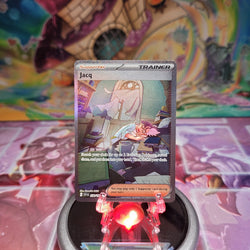 An Illustration Rare "Jacq" (250/198) card from the Pokemon Set: Scarlet & Violet: Base Set (SVI).