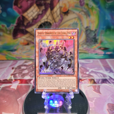 An Ultra Rare "Jiaotu, Darkness of the Yang Zing" card from the Yugioh Set: The New Challengers.