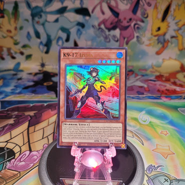 An Ultra Rare "K9-17 Izuna" card from the Yugioh Set: Magnificent Monsters (MAMO).