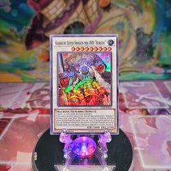 A Super Rare "Karakuri Super Shogun MDL 00N "Bureibu"" card from the Yugioh Set: Ignition Assault (IGAS).