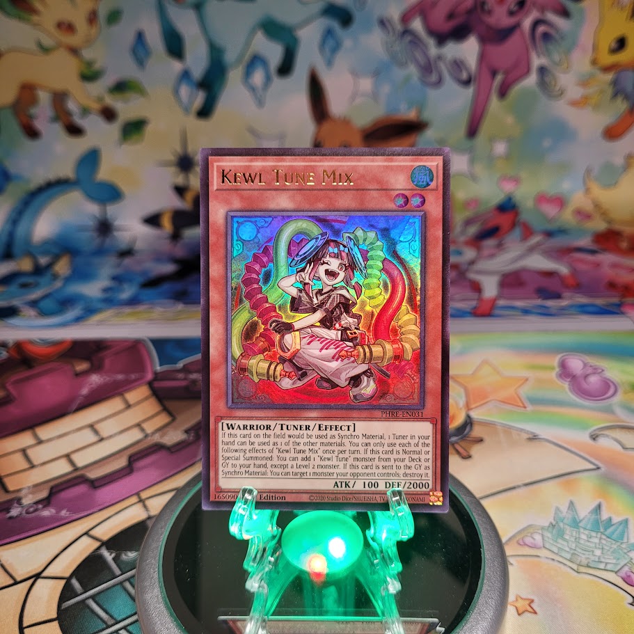 An Ultra Rare "Kewl Tune Mix" card from the Yugioh Set: Phantom Revenge (PHRE).