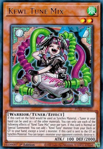 An Ultra Rare "Kewl Tune Mix" card from the Yugioh Set: Phantom Revenge (PHRE).