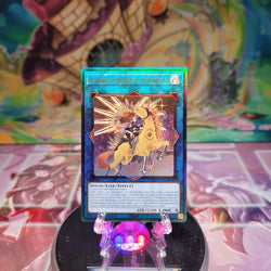  A Prismatic Ultimate Rare "Knightmare Unicorn" card from the Yugioh Set: Rarity Collection 1 (RA01).