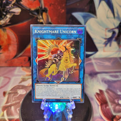 A Super Rare Alternate Art "Knightmare Unicorn" card from the Yugioh Set: Rarity Collection 1 (RA01).