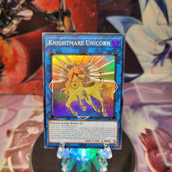 A Super Rare "Knightmare Unicorn" card from the Yugioh Set: Rarity Collection 1 (RA01).