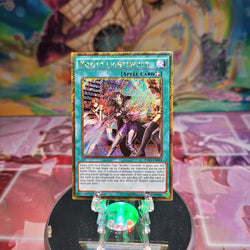 A Gold Secret Rare "Kozmo Lightsword" card from the Yugioh Set: Premium Gold: Infinite Gold (PGL3).
