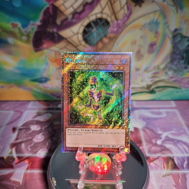 A Platinum Secret Rare "Krebons" card from the Yugioh Set: Quarter Century Bonanza (RA03).