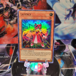 A Super Rare "Latency" card from the Yugioh Set: Fists of the Gadgets.