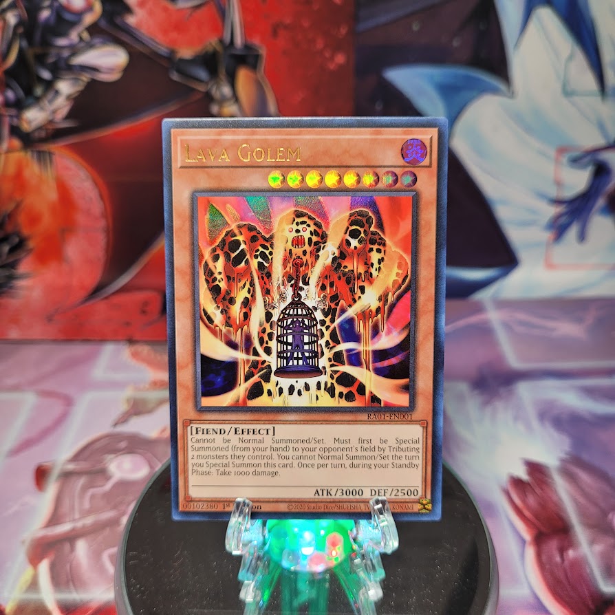 An Ultra Rare "Lava Golem" card from the Yugioh Set: Rarity Collection 1 