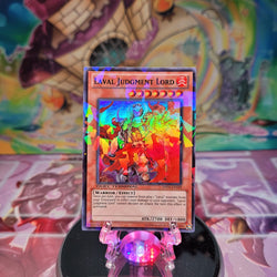 A Duel Terminal Super Rare "Laval Judgment Lord" card from the Yugioh Set: Duel Terminal 5 (DT05).