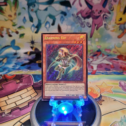 A Secret Rare "Learning Elf" card from the Yugioh Set: Battles of Legend: Glorious Gallery (BLGG).