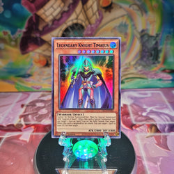 An Ultra Rare Blue "Legendary Knight Timaeus" card from the Yugioh Set: Dragons of Legend: The Complete Series (DLCS).