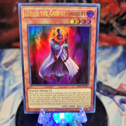 An Ultra Rare "Leraje the God of Archery" card from the Yugioh Set: Ghosts From the Past: The 2nd Haunting (GFP2).