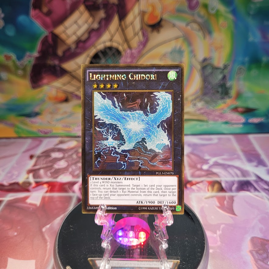 A Gold Rare "Lightning Chidori" card from the Yugioh Set: Premium Gold: Infinite Gold.