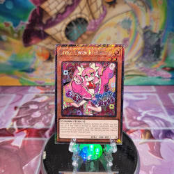 A Platinum Secret Rare "Live Twin Ki-sikil" card from the Yugioh Set: Quarter Century Stampede (RA04).