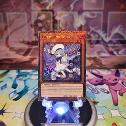 A Platinum Secret Rare "Live Twin Lil-La" card from the Yugioh Set: Quarter Century Stampede (RA04).