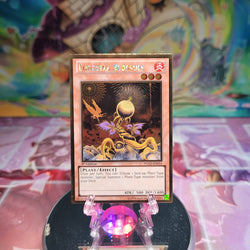 A Gold Rare "Lonefire Blossom" card from the Yugioh Set: Premium Gold.