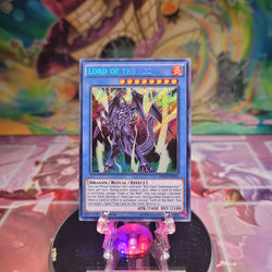 A Secret Rare Lord of the Red" card from the Yugioh Set: Dragons of Legend 2.