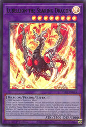 An Ultra Rare "Lubellion the Searing Dragon" card from the Yugioh Structure Deck: The Fallen & The Virtuous (CH01).