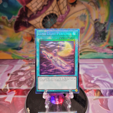A Prismatic Collector's Rare "Luna Light Perfume" card from the Yugioh Set: Quarter Century Stampede (RA04).