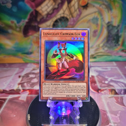 A 1st edition Ultra Rare "Lunalight Crimson Fox" card from the Yugioh Set: Battles of Legend: Hero's Revenge.