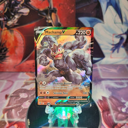 An Ultra Rare "Machamp V" (072/189) card from the Pokemon Set: Astral Radiance.