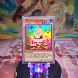 A 1st edition Ultra Rare "Madolche Puddingcess" card from the Yugioh Set: Ghosts From the Past.