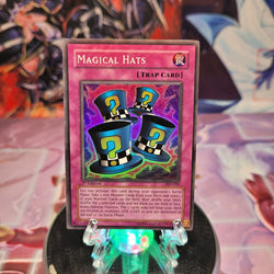 A Super Rare "Magical Hats" card from the Yugioh Set: Pharaoh's Servant (PSV).