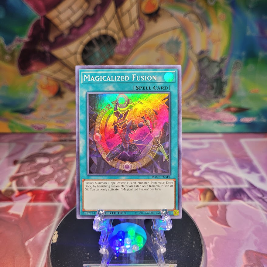 A Super Rare "Magicalized Fusion" card from the Yugioh Set: Dark Neostorm.