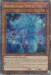 A Quarter Century Secret Rare "Magicians' Souls" card from the Yugioh Set: Rarity Collection 2 (RA02).