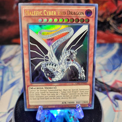 An Ultra Rare "Malefic Cyber End Dragon" card from the Yugioh Set: Ghosts From the Past: The 2nd Haunting (GFP2).