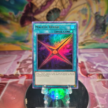 A 1st Edition Ultra Rare "Malefic Divide" card from the Yugioh Set: Duel Overload.