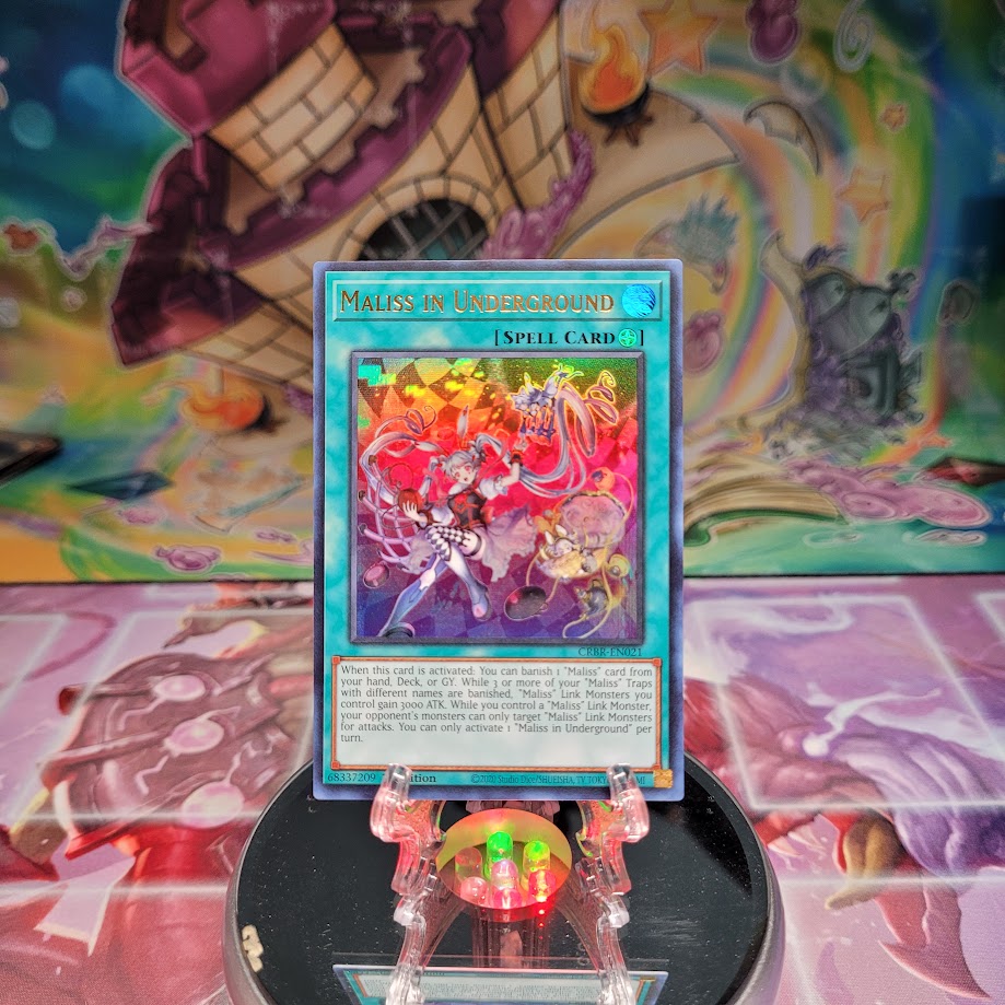 An Ultra Rare "Maliss In Underground" card from the Yugioh Set: Crossover Breakers.