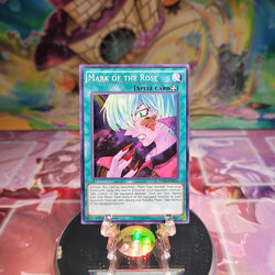 A Super Rare "Mark of the Rose" card from the Yugioh Set: Fusion Enforcers.