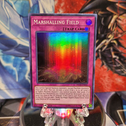 A Super Rare "Marshalling Field" card from the Yugioh Set: The Infinity Chasers.