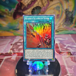 A 1st Edition Super Rare "Mathmech Billionblade Nayuta" card from the Yugioh Set: Mystic Fighters.