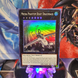 A Super Rare "Mecha Phantom Beast Dracossack" card from the Yugioh Set: The Infinity Chasers.