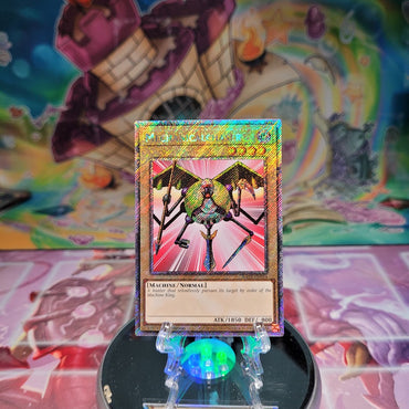 A Platinum Secret Rare "Mechanicalchaser" card from the Yugioh Set: Quarter Century Bonanza (RA03).