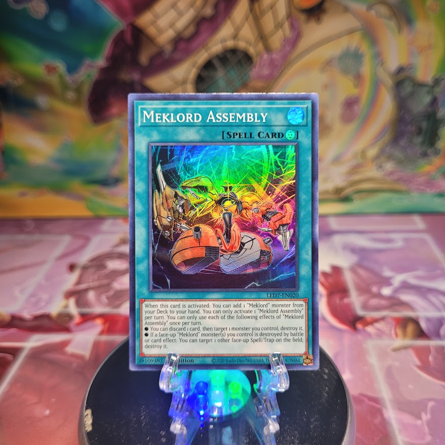 A Super Rare "Meklord Assembly" card from the Yugioh Set: Legendary Duelists: Rage of Ra.