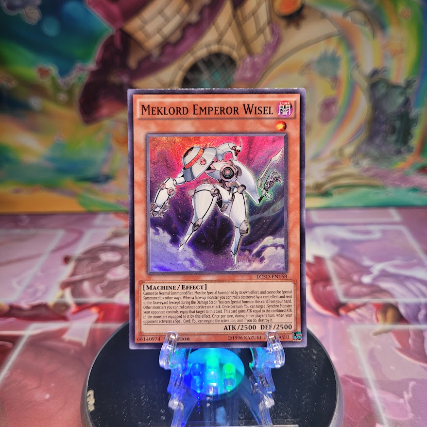 A Super Rare "Meklord Emperor Wisel" card from the Yugioh Set: Legendary Collection: 5D's.