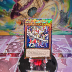 A Platinum Secret Rare "Mermail Abyssmegalo" card from the Yugioh Set: Quarter Century Stampede (RA04).