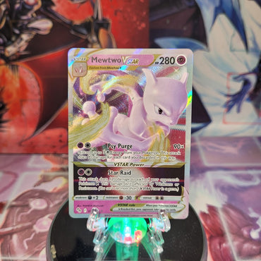 An Ultra Rare "Mewtwo Vstar" (031/078) card from the Pokemon Set: Pokemon Go.