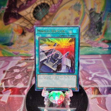 An Ultra Rare "Miracle Rupture" card from the Yugioh Set: Battles of Legend: Chapter 1.