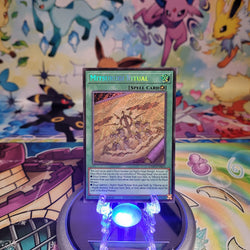 A Secret Rare "Mitsurugi Ritual" card from the Yugioh Legendary Modern Decks (L26D).