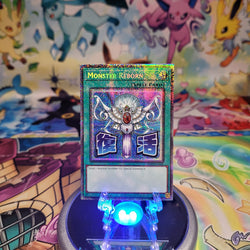 A Starlight Rare "Monster Reborn" card from the Yugioh Set: Rarity Collection 5 (RA05).
