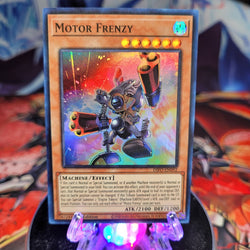  A Super Rare "Motor Frenzy" card from the Yugioh Set: Dimension Force.