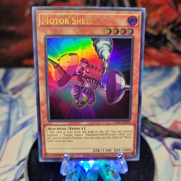  An Ultra Rare "Motor Shell" card from the Yugioh Set: Ghosts From the Past: The 2nd Haunting (GFP2).