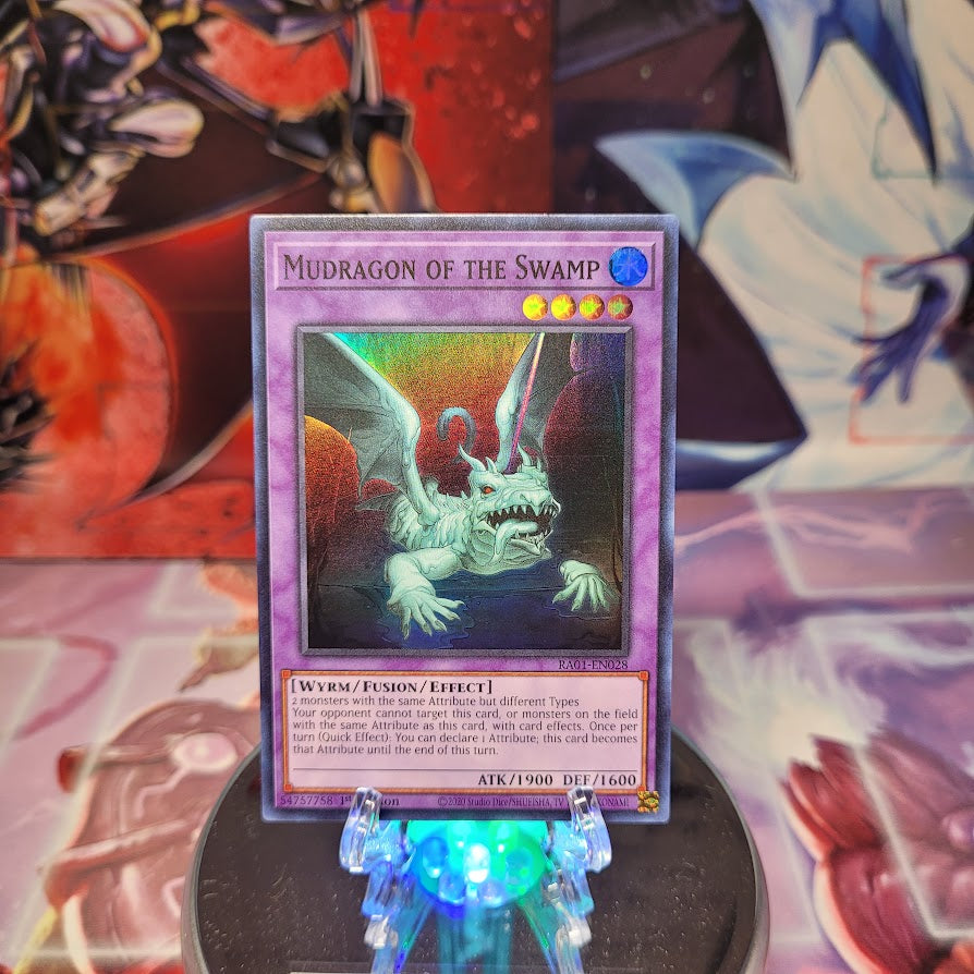 A Super Rare "Mudragon of the Swamp" card from the Yugioh Set: Rarity Collection 1 (RA01).