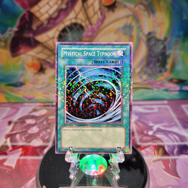 A Common Duel Terminal "Mystical Space Typhoon" card from the Yugioh Set: Duel Terminal 1.